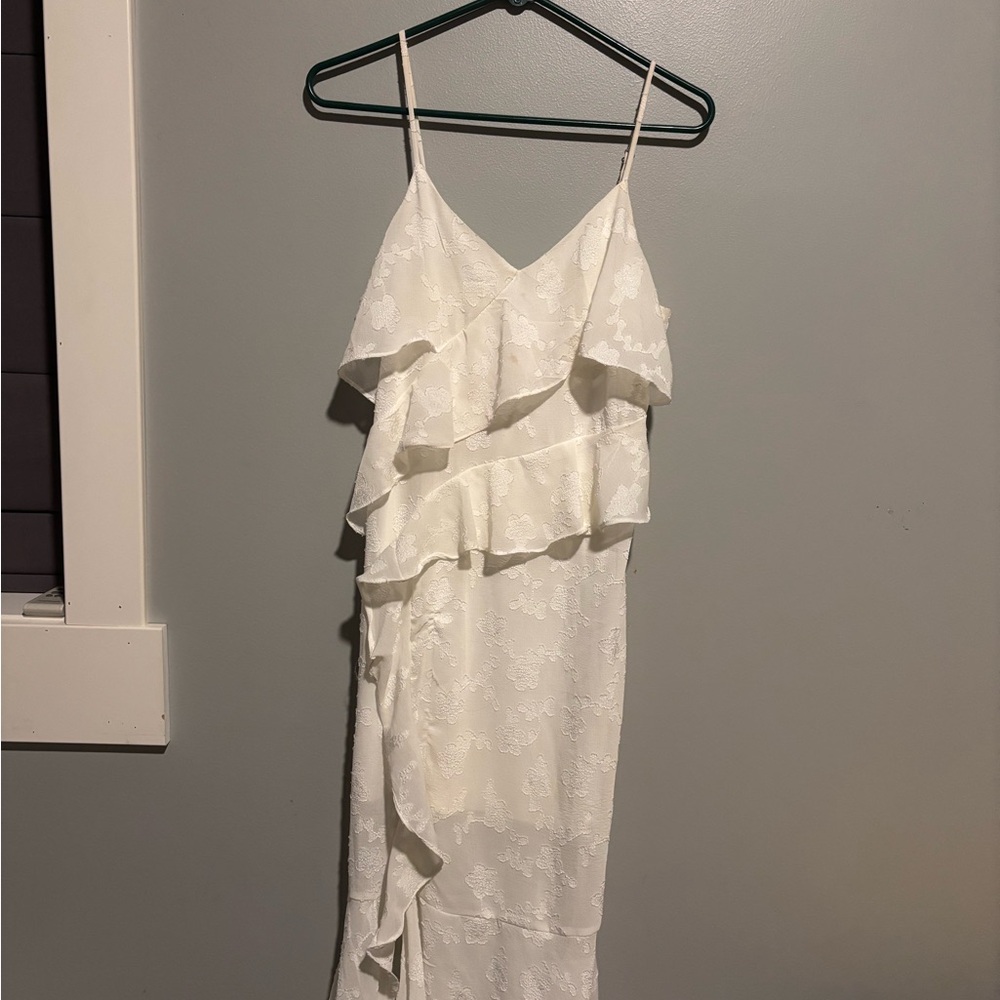 Elegant White Ruffle Dress